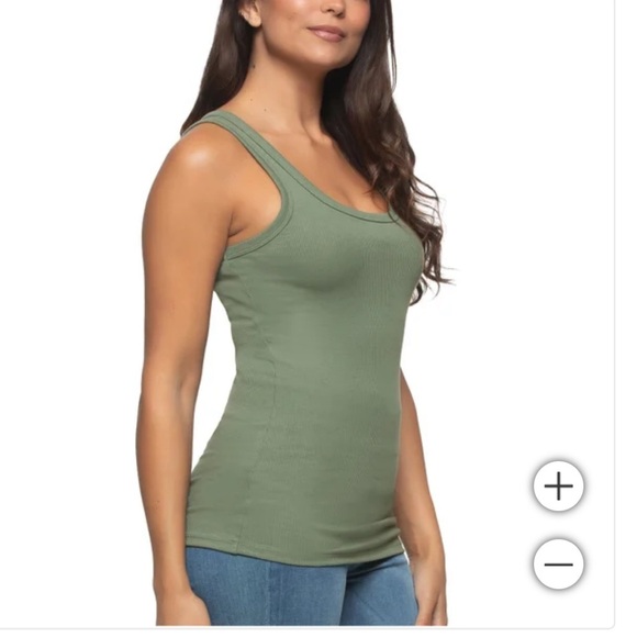 Open box Felina Women's Ribbed Tank, 3-pack green cream Mauve - Picture 3 of 7